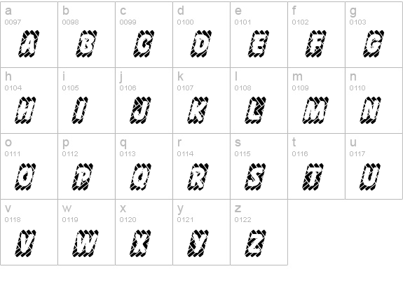 Skidz lowercase a-z preview