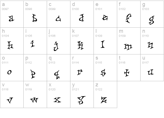 Skiffledog-BoldRiff lowercase a-z preview