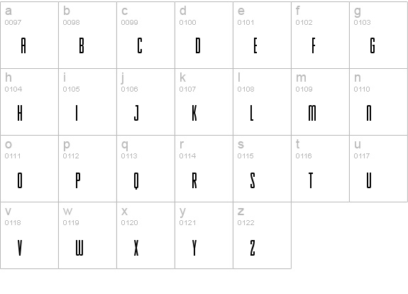 Skinny Sunbeams
 lowercase a-z preview