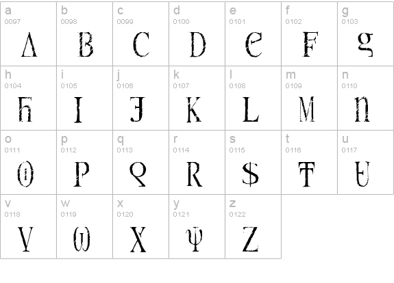 SkreechCapsA lowercase a-z preview