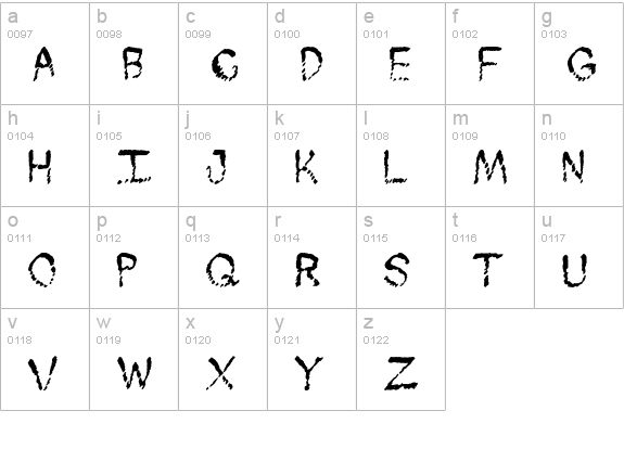 Skuntch lowercase a-z preview