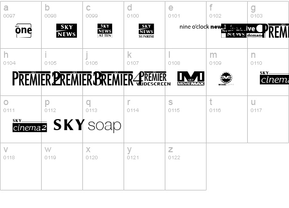 Sky 1998 Channel Logos lowercase a-z preview