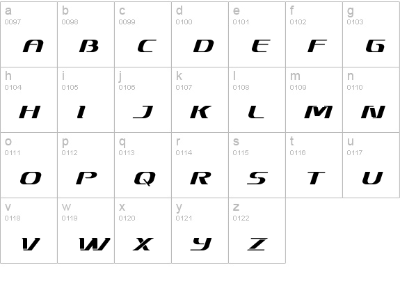 Sky Marshal lowercase a-z preview