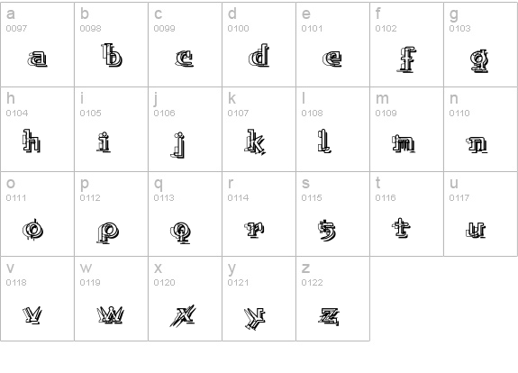 Skylab lowercase a-z preview