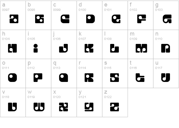 SkylabRegular lowercase a-z preview