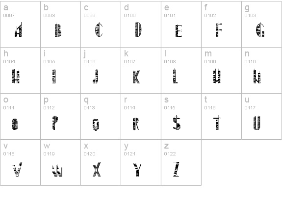 Skyscraper lowercase a-z preview