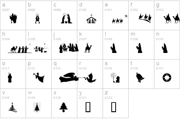 SL Christmas Silhouettes Normal lowercase a-z preview