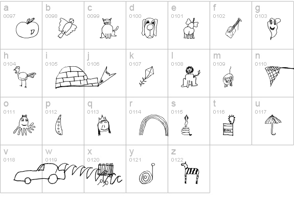 SL Kid's Alphabet lowercase a-z preview