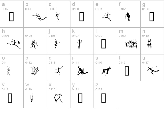 SL Rock Art lowercase a-z preview