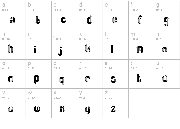 Slag-Irregular lowercase a-z preview