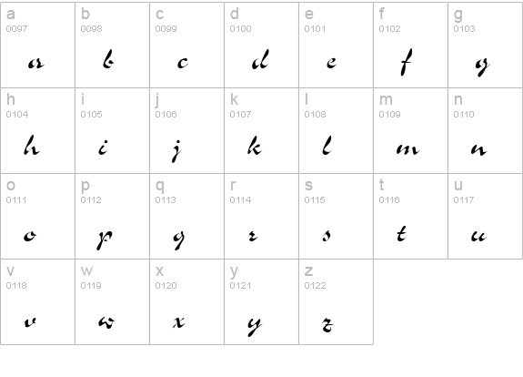 Slalom lowercase a-z preview