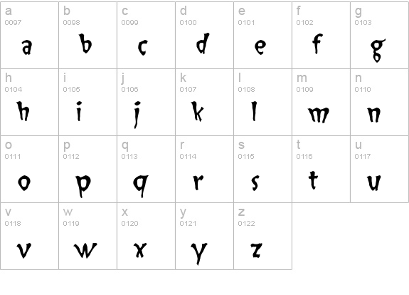 Slap Happy lowercase a-z preview