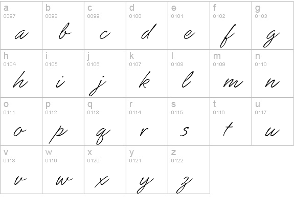 SlashHmk lowercase a-z preview