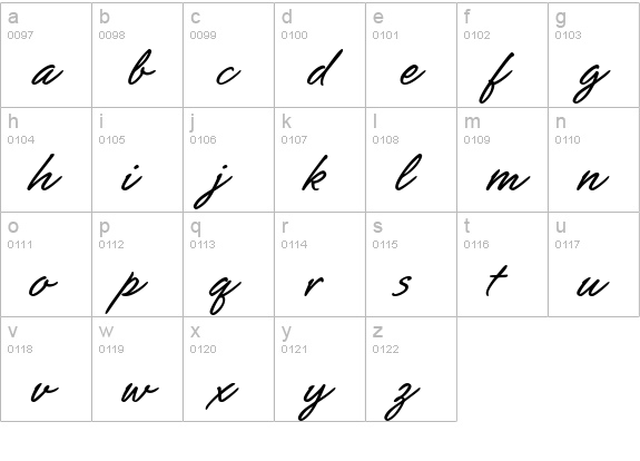 SlashHmkBold lowercase a-z preview