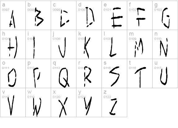 Slice
 lowercase a-z preview