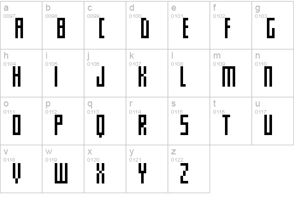 Slim Thin Pixelletes
 lowercase a-z preview