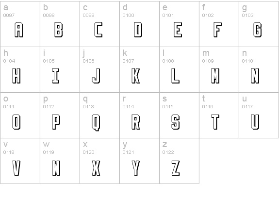Slimfit Shadowed lowercase a-z preview