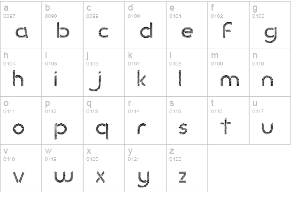 Slinked  lowercase a-z preview