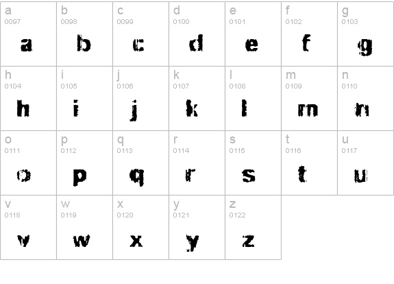 Slippy lowercase a-z preview