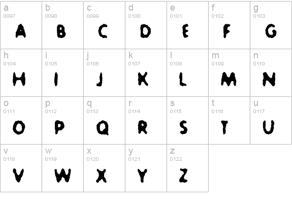 Sludge Bucket lowercase a-z preview