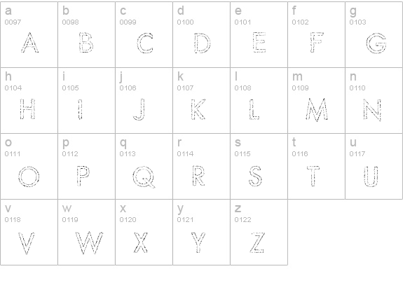 Slur Crumb lowercase a-z preview