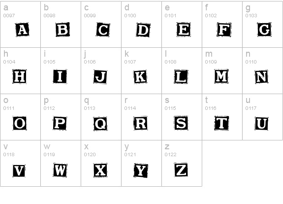 Smargana Wakes lowercase a-z preview