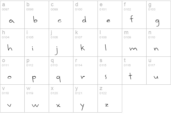 Smarty Pants BTN Light lowercase a-z preview