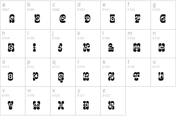 Smile Power lowercase a-z preview