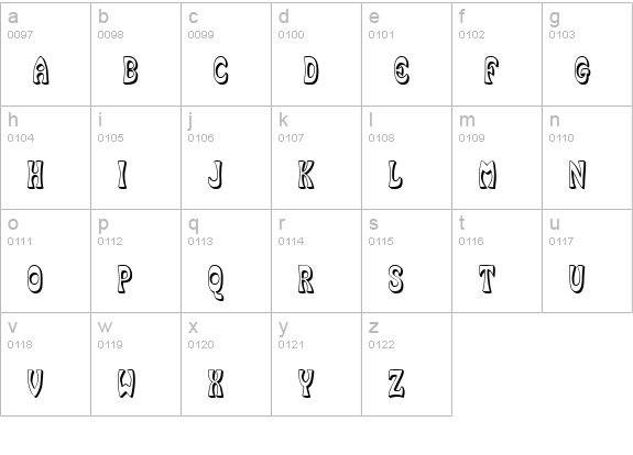 SmokeHausShadow lowercase a-z preview