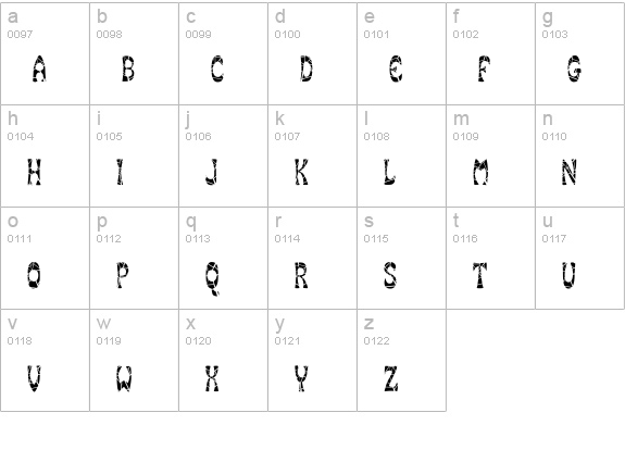 SmokeHouseShatter lowercase a-z preview