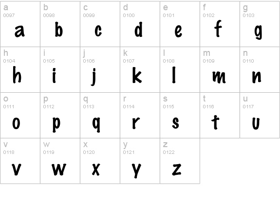 SmoothFeltThin lowercase a-z preview