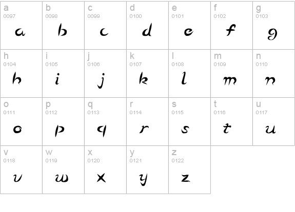 SMPaintingX lowercase a-z preview
