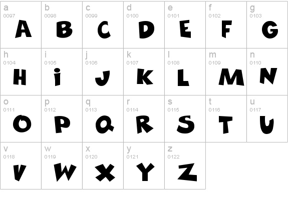 Smurfs Regular lowercase a-z preview