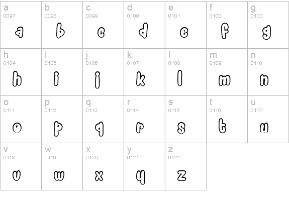 Snacker Comic Personal Use Only lowercase a-z preview