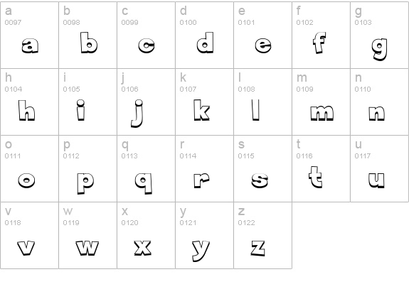 Sneakerhead BTN Shadow lowercase a-z preview