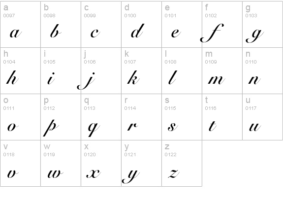 Snell Bold lowercase a-z preview