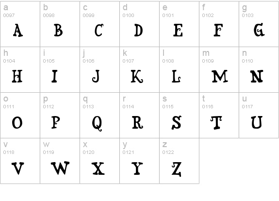 Snidely lowercase a-z preview