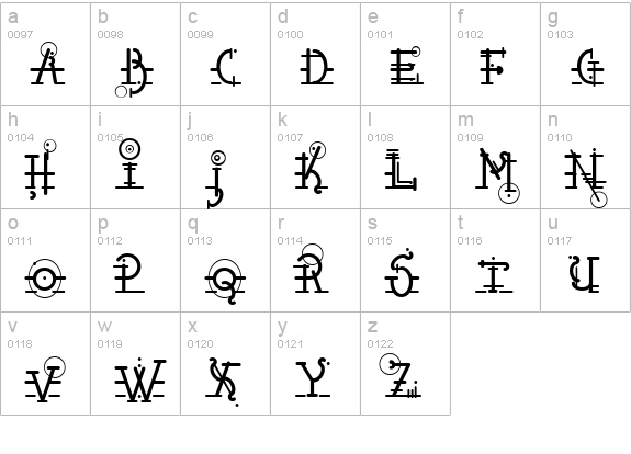 Snipple lowercase a-z preview