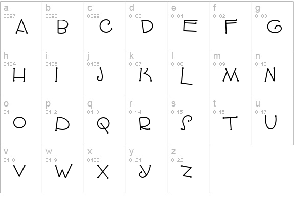 SnoodleToonsNF lowercase a-z preview
