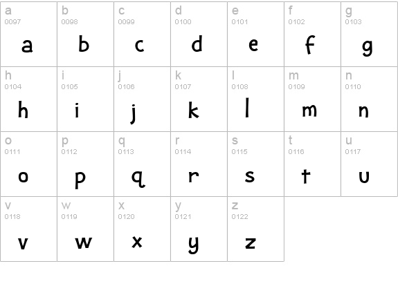 Snoopy lowercase a-z preview