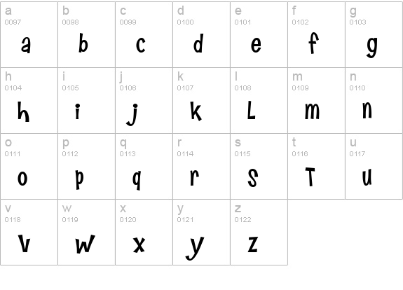 Snoopy Snails NF lowercase a-z preview