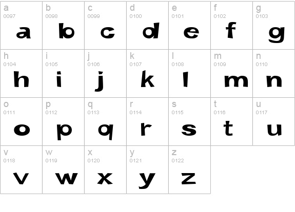 Snott Bold lowercase a-z preview