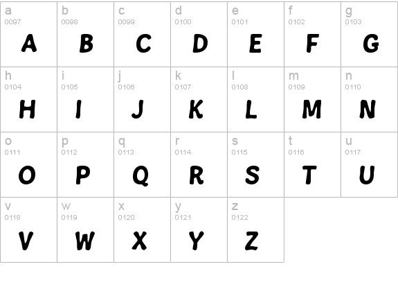 Snowa lowercase a-z preview