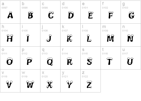 Snowa Snow lowercase a-z preview