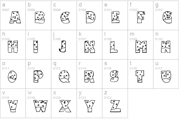Snowfall lowercase a-z preview
