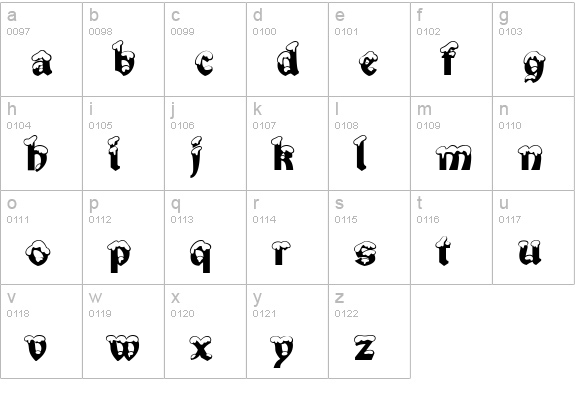 Snowgoose lowercase a-z preview