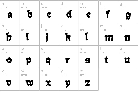 Snowgoose Back lowercase a-z preview