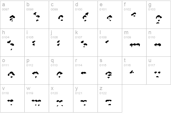 Snowgoose Front lowercase a-z preview