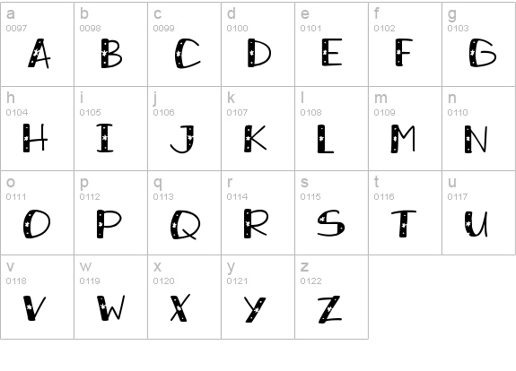 Snowy Sparkles
 lowercase a-z preview