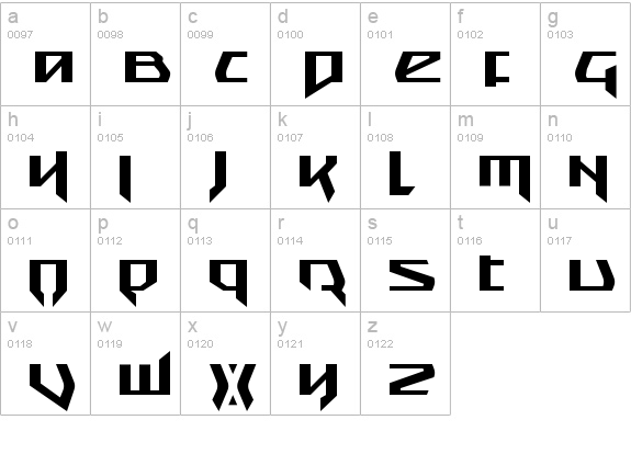 Snubfighter lowercase a-z preview